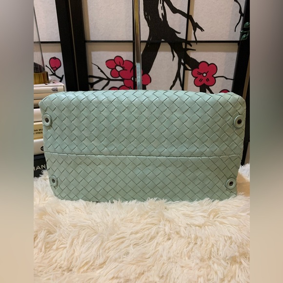 EUC! Bottega Veneta intrecciato handle bag.Lamb skin,soft blue,Dual handles🫶 - Picture 5 of 12